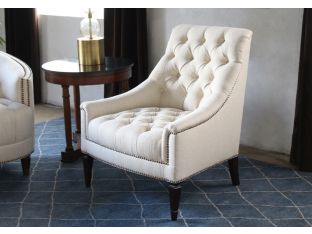 Traditional Button Tufted Chair with Nailhead Trim