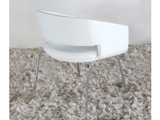 Amelia Lounge Chair in White Leatherette