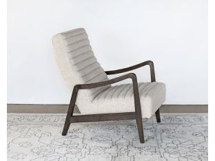 Channel Tufted Lounge Chair in Natural Linen