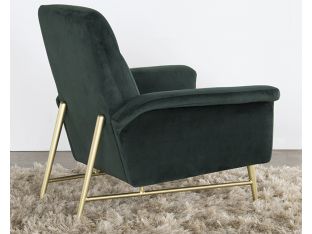 Forest Green Occasional Chair with Gold Brushed Steel Legs 