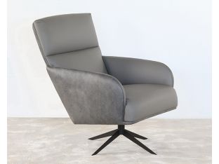 Gray Leather Modern Lounge Chair