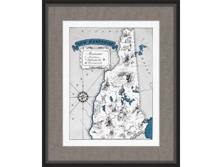 Illustrated Map of New Hampshire 21.5W x 26H