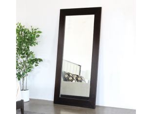 Leaning Floor Mirror With Wide Ebony Border