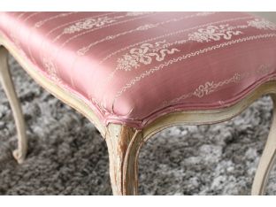 Antique Pink Silk Ottoman