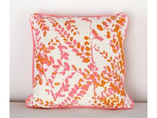 Pink and Marigold Floral Pillow
