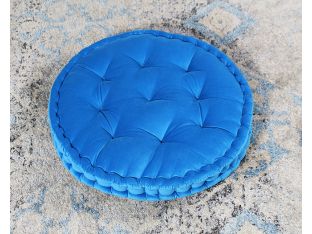 Vivid Blue Tufted Round Floor Pillow