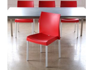 Red Contoured Stacking Side Chair