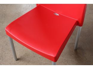 Red Contoured Stacking Side Chair