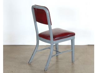 Maroon Vinyl Steelcase Side Chair