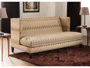 Zigzag Sofa with Nailhead Trim and 4 Chartreuse Pillows
