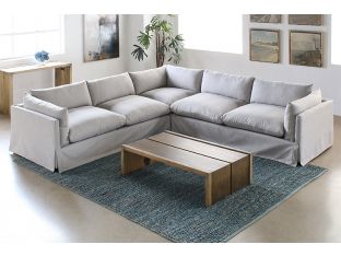 Beige Slipcover 3 Piece Sectional
