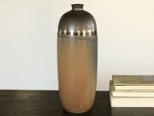 Brown and Tan Pottery Vase