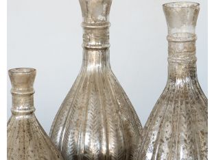 Set of 3 Mercury Glass Bottles