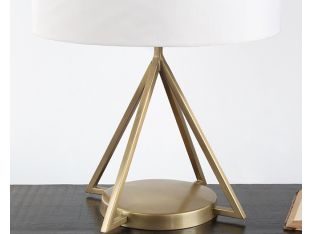 Open Pyramid Table Lamp In Brass Finished Steel