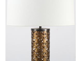 Perforated Brass Column Table Lamp