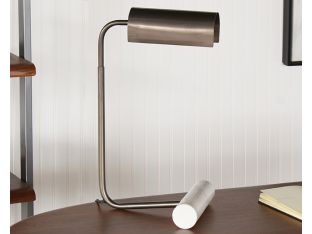 Dark Pewter And Marble Desk Lamp