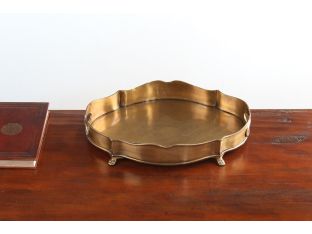 Antique Brass Chippendale Gallery Tray