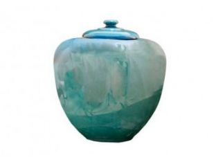 Vintage Ocean Blue Lidded Jar