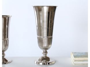 Large Nickel Fluted Vase