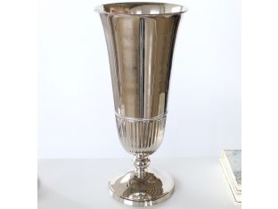 Large Nickel Fluted Vase