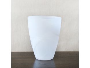 Large Matte Alabaster White Swirl Vase